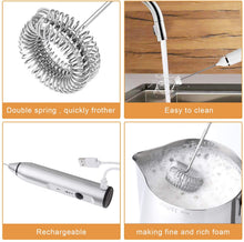 Load image into Gallery viewer, VIKUS Silver Rechargeable Electric Milk Frother Handheld (3 Speeds)
