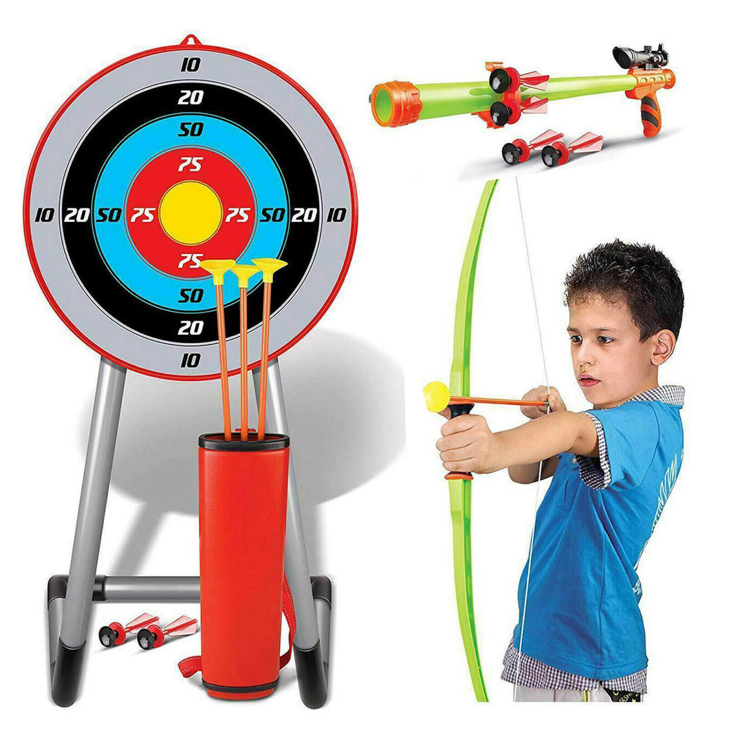 Funyards Large 2 in 1 Archery Set Kids Suction Arrows Target 90cm Stand