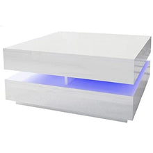 Load image into Gallery viewer, Modern Large High Gloss Coffee Table With LED Lights White
