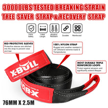 Load image into Gallery viewer, X-BULL Recovery Rope kit Snatch Strap Soft Shackles Hitch receiver Kinetic Tire Deflator

