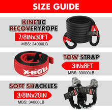 Load image into Gallery viewer, X-BULL 4WD Recovery Kit 15PCS Winch Recovery track Kinetic Rope Snatch Strap 4X4
