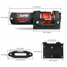 Load image into Gallery viewer, ZESUPER 3500LB Electric Winch 12V Wireless Portable ATV UTV Boat Trailer 4WD
