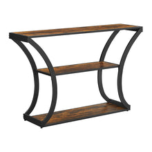 Load image into Gallery viewer, Console Table with Curved Frames with 2 Open Shelves Rustic Brown and Black
