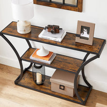 Load image into Gallery viewer, Console Table with Curved Frames with 2 Open Shelves Rustic Brown and Black
