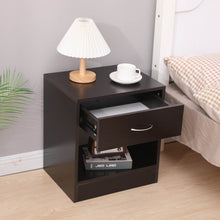 Load image into Gallery viewer, Dandi Bedside Table Nightstand with Drawer Set of 2 Brown
