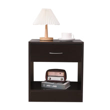 Load image into Gallery viewer, Dandi Bedside Table Nightstand with Drawer Set of 2 Brown
