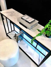 Load image into Gallery viewer, Interior Ave - Bronte Dual Layer Marble Stone Console - Marble &amp; Black
