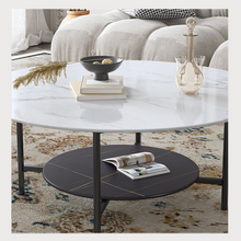 Load image into Gallery viewer, Interior Ave - Duke Round Two Tier Stone Coffee Table
