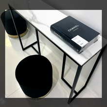 Load image into Gallery viewer, Interior Ave - Stone Marble Console - Marble &amp; Black
