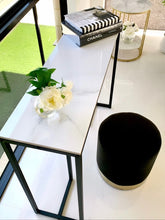 Load image into Gallery viewer, Interior Ave - Stone Marble Console - Marble &amp; Black
