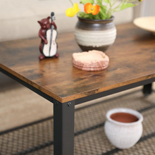 Load image into Gallery viewer, Industrial Rectangle Coffee Table with Storage Shelf Rustic Brown
