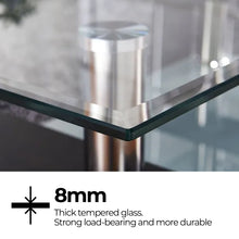 Load image into Gallery viewer, Eppin 2-Tier Black Glass Coffee Table
