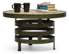 Load image into Gallery viewer, Retro Style Spiral Round Coffee Table with Wood Top
