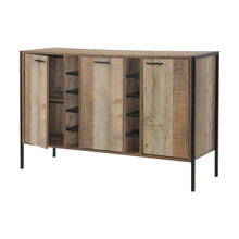 Load image into Gallery viewer, Wine Cabinet with 2 Strorage and open Selves Bar Cabinet Cupboard in Oak Colour
