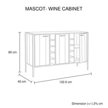 Load image into Gallery viewer, Wine Cabinet with 2 Strorage and open Selves Bar Cabinet Cupboard in Oak Colour
