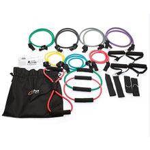 Load image into Gallery viewer, 19PC Resistance Exercise Fitness Bands Tubes Kit Yoga Set
