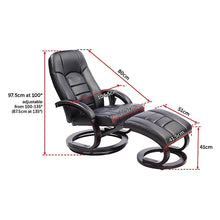 Load image into Gallery viewer, PU Leather Massage Chair Recliner Ottoman Lounge Remote
