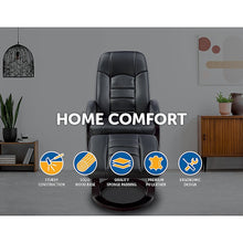 Load image into Gallery viewer, PU Leather Massage Chair Recliner Ottoman Lounge Remote
