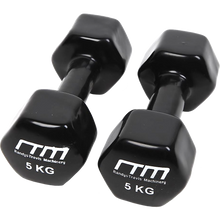 Load image into Gallery viewer, 5kg Dumbbells Pair PVC Hand Weights Rubber Coated
