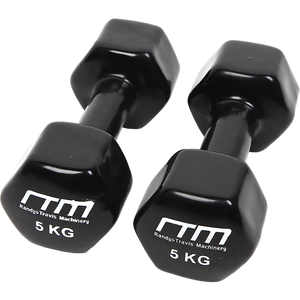 5kg Dumbbells Pair PVC Hand Weights Rubber Coated