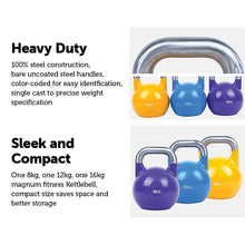 Load image into Gallery viewer, 8KG, 12KG, 16KG Pro-Grade Steel KettleBell Set
