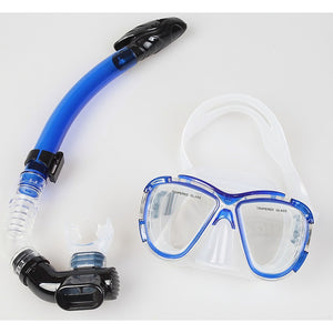 Adult Snorkeling Swimming Diving Mask & Snorkel - Quality Tempered Glass