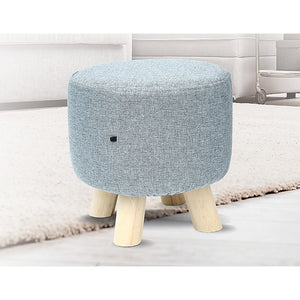 Fabric Ottoman Foot Stool Rest Pouffe Footstool Wood Storage Padded Seat-Last one available