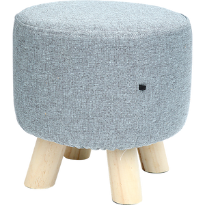 Fabric Ottoman Foot Stool Rest Pouffe Footstool Wood Storage Padded Seat-Last one available