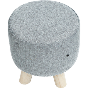 Fabric Ottoman Foot Stool Rest Pouffe Footstool Wood Storage Padded Seat-Last one available