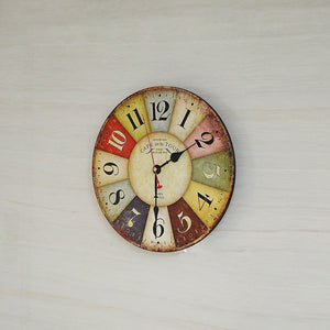 Large Colourful Wall Clock Kitchen Office Retro Timepiece