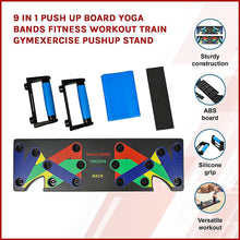 Load image into Gallery viewer, Exercise Push Up Board 9 in 1 Yoga Bands Fitness Workout Train Gym Exercise Pushup Stand
