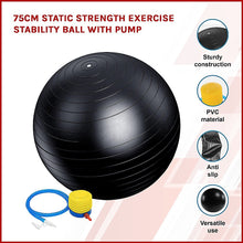 Load image into Gallery viewer, 75cm Static Strength Exercise Stability Ball with Pump
