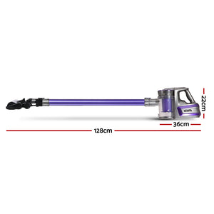 Devanti 150W Stick Handstick Handheld Cordless Vacuum Cleaner 2-Speed with Headlight Purple