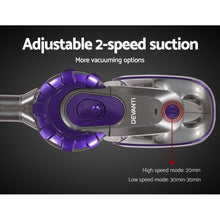 Load image into Gallery viewer, Devanti 150W Stick Handstick Handheld Cordless Vacuum Cleaner 2-Speed with Headlight Purple
