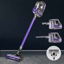 Load image into Gallery viewer, Devanti 150W Stick Handstick Handheld Cordless Vacuum Cleaner 2-Speed with Headlight Purple
