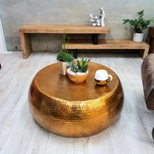 Load image into Gallery viewer, Round table “Akora” Hand Crafted Metal Coffee Table 75cm.
