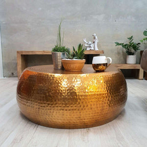 Round table “Akora” Hand Crafted Metal Coffee Table 75cm.