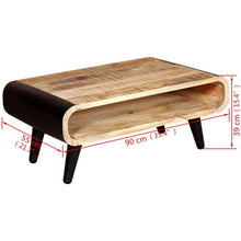 Load image into Gallery viewer, Industrial style Coffee Table 90cm with Rough Mango Wood Finish -The Oxley.
