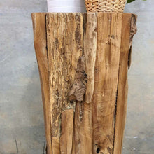 Load image into Gallery viewer, Teak Wood Inlayed Tall Plant Stand 80cm
