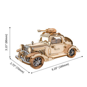 Model 3D Wooden Vintage Car Puzzle Assembly Model Building Kits for Children,Adults from 13 to 99 years