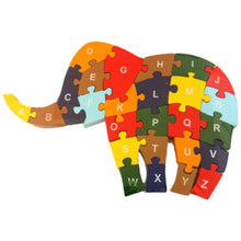 Load image into Gallery viewer, Wooden animal puzzle -Elephant themed
