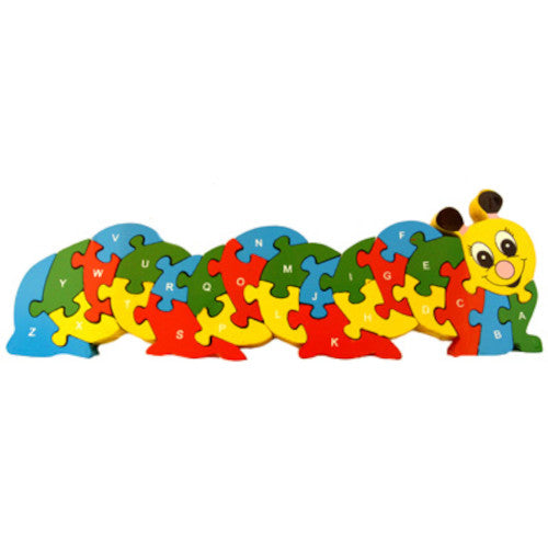 Puzzle for toddlers- Wooden animal themed puzzle - Caterpillar Worm