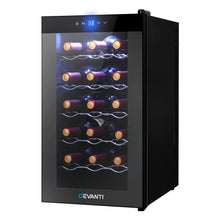 Load image into Gallery viewer, Devanti Wine Cooler 18 Bottles Glass Door Beverage Cooler Thermoelectric Fridge Black
