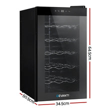 Load image into Gallery viewer, Devanti Wine Cooler 18 Bottles Glass Door Beverage Cooler Thermoelectric Fridge Black
