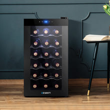 Load image into Gallery viewer, Devanti Wine Cooler 18 Bottles Glass Door Beverage Cooler Thermoelectric Fridge Black
