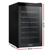 Load image into Gallery viewer, Devanti Wine Cooler 28 Bottles Glass Door Beverage Cooler Thermoelectric Fridge Black
