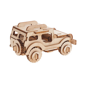 Model kit  4 x 4 Jeep Car 3D Ply Wood -craft kit- ages 3+
