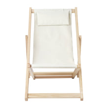 Load image into Gallery viewer, Gardeon Outdoor Chairs Sun Lounge Deck Beach Chair Folding Wooden Patio Furniture Beige
