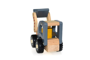 Wooden bobcat excavator with movable parts-large: 15 cm length.
