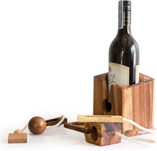 Load image into Gallery viewer, Brainteaser wine bottle mystery lock puzzle- open the lock before you can have a drink! Great party gift
